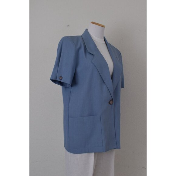 Vintage 90s Blue Lightweight Blazer by Sag Harbor size 10P - Picture 4 of 9